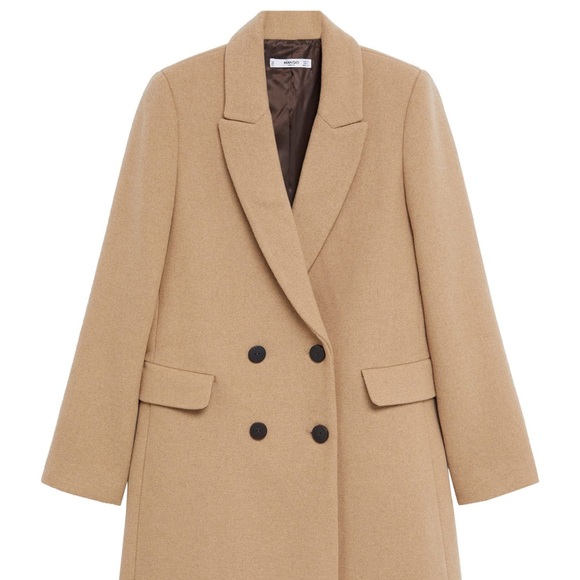 Mango Double-Breasted Wool Coat - Picture 4 of 14